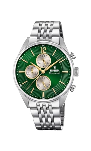 Relojes Festina Herren Analog Quarz Uhr mit Edelstahl Armband F20285/9 von Festina