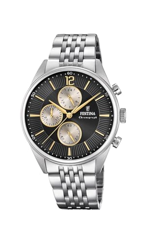 Relojes Festina Herren Analog Quarz Uhr mit Edelstahl Armband F20285/A von Festina