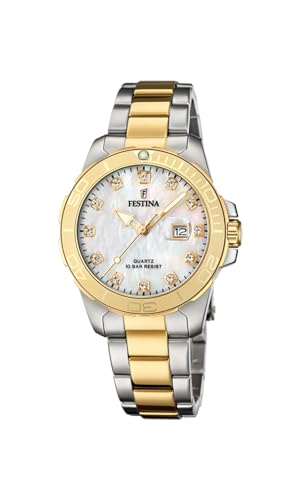 Relojes Festina Damen Analog Quarz Uhr mit Edelstahl Armband F20504/2 von Festina