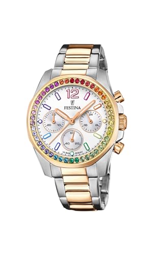 Relojes Festina Damen Analog Quarz Uhr mit Edelstahl Armband F20608/2 von Festina