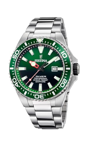 Festina Herren Analog Quarz Uhr mit Edelstahl Armband F20663/2 von Festina