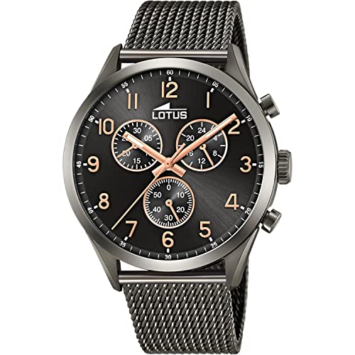 Lotus Herren Chronograph Quarz Uhr mit Edelstahl Armband 18639/1 von Relojes Lotus