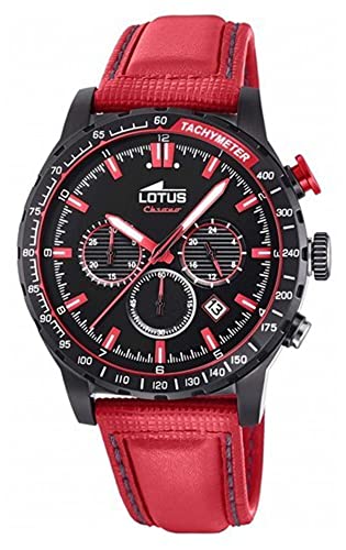 Lotus Herren Chronograph Quarz Uhr mit Leder Armband 18588/3 von Relojes Lotus