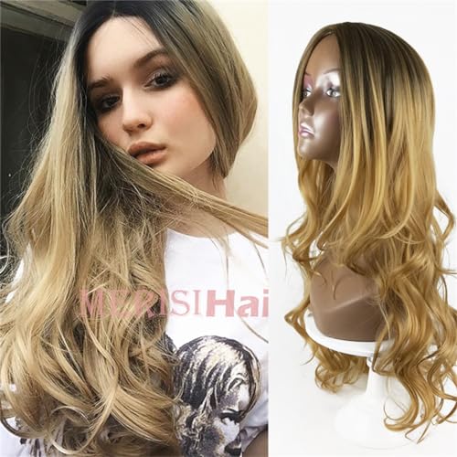 27" Gradution Fluffy Long Wavy Hair Synthetic for Woman Fashion 240g High Temperature Fiber Machine Made 68cm/27inch (Black + pink) von Remanbo