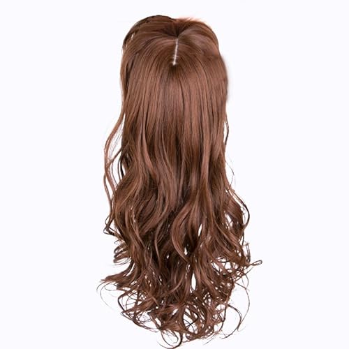 Haarteil 3D-Pony gegen Haarausfall, synthetisch, für Damen, Haarverlängerung, gewellt, 35,6 cm, einteilig, drei Clips (Dunkelbraun) von Remanbo