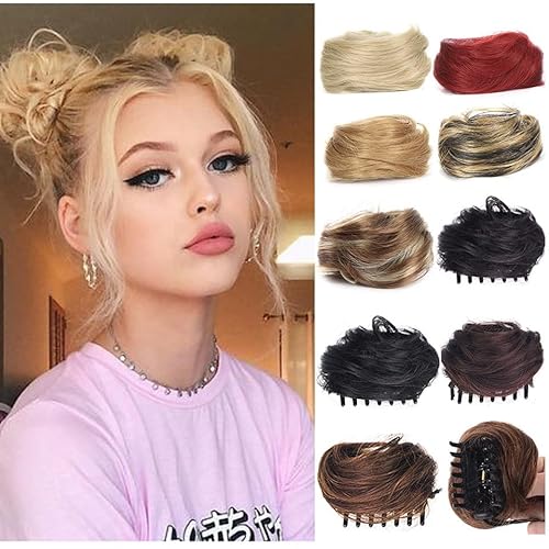 Natürliches Haar Bun Haarverlängerungen Flauschige Klaue Clip In Pferde******** für Frauen Updo Synthetisches Haar (101# rot) von Remanbo