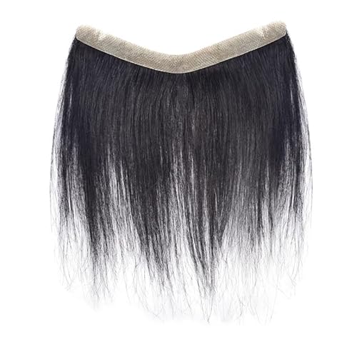 Schwarze, maschinell hergestellte, glatte Echthaar-Haarverlängerung für Damen (15 cm * 2,2 cm) von Remanbo