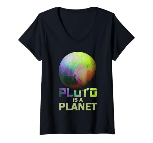 Damen Pluto is A Planet Never Forget Funny Space Meme Men Women T-Shirt mit V-Ausschnitt Damen Pluto is A Planet Never Forget Funny Space Meme Men Women T-Shirt mit V-Ausschnitt von Remember Pluto TShirt