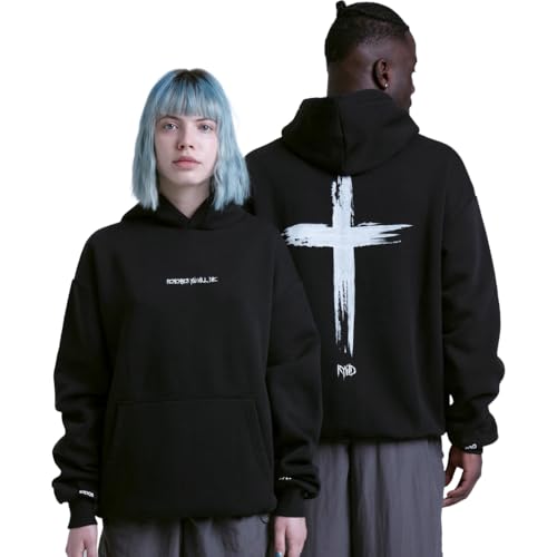 Remember You Will Die Kreuz Hoodie Herren & Damen mit Backprint - Oversize Fit - Unisex Streetwear mit Heavy Qualität 370 GSM - Bio Baumwolle - Kapuzensweatshirt - Größe XXL von Remember You Will Die