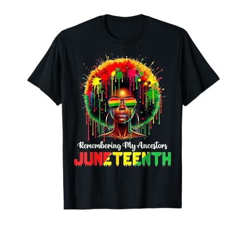 Schwarz Damen Mädchen Juneteenth Remembering My Ahners T-Shirt Schwarz Damen Mädchen Juneteenth Remembering My Ahners T-Shirt von Remembering My Ancestors Juneteenth t -shir t