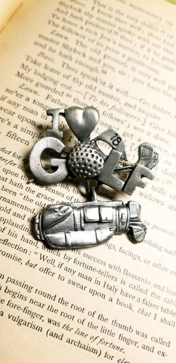 Ich Liebe Golf Liebhaber Brosche Zinn Tasche Spoontiques Vintage Ich Liebe Golf Liebhaber Brosche Zinn Tasche Spoontiques Vintage von RemembrancesofYours