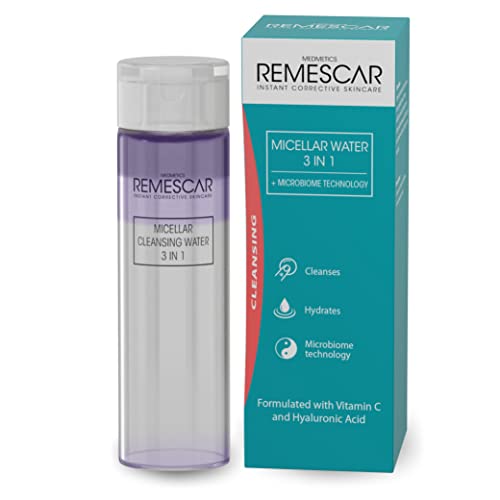 Remescar Mizellenwasser 200ml – 3-in-1-Reinigungswasser - Make-up Entferner und Gesichtsreinigung - Formel mit Vitamin C und Hyaluronsäure von Remescar