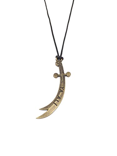 Gök-Türk Halskette für Herren mit Anhänger 'Ya Ali' Schwert Zülfikar - Schwarze Schnur von Gök-Türk