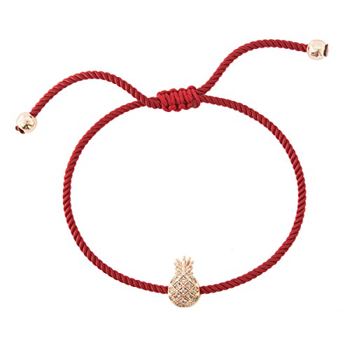 Remi Bijou Armband Armkette 'Ananas' mit Strasssteine - verstellbare Größe, ColorName:Rot von Remi Bijou