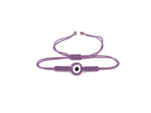 Remi Bijou Armband"Evil Eye" Nazar Boncuk Türkisches Auge - aus Stoff, verstellbare Länge (lila) von Remi Bijou