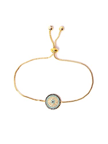 Remi Bijou Elegante Armband Armkette - Türkisches Nazar Boncuk Evil Eye Blaues Auge - verstellbare Länge (Rosegold) von Remi Bijou