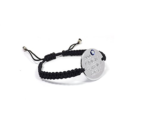 Remi Bijou - Gravurplatte Armkette Armband Makramee - Nazar Duasi Gebet für Muslimen Allah Islam - mit türkischem Auge Nazar Boncuk Evil Eye Silber Farbe von Remi Bijou