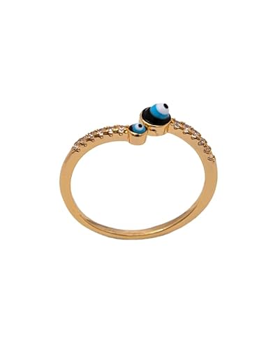 Remi Bijou Ring 'Nazar Boncuk' Türkisches Auge oder Halbmond mit Stern - verstellbare Größe (2 Augen Gold) von Remi Bijou