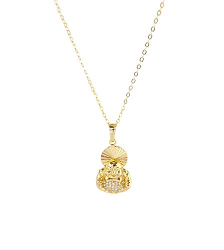 Remi Bijou - Statement Kette mit Anhänger ‘Buddha‘ Yoga - Gold Farbe von Remi Bijou