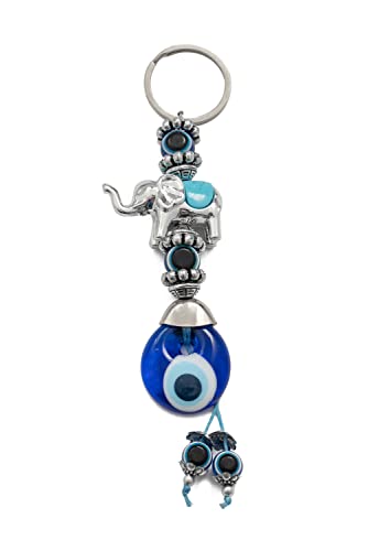 Remi Bijou Schlüsselanhänger - Böser Blick Nazar Boncuk Evil Eye - Elefant - Silber blau lila von Remi Bijou