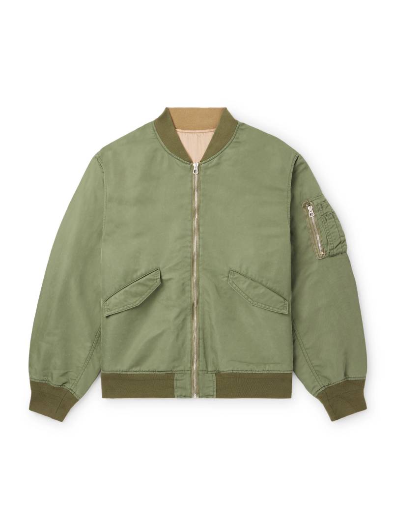 Remi Relief - Reversible Embroidered Satin-Twill and Twill Bomber Jacket - Men - Green - L von Remi Relief