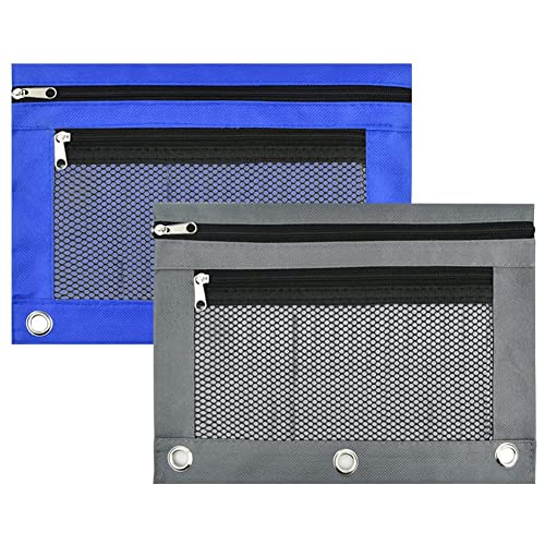 Remingtape 2 Packungen 3 Ringbuch Bleistiftbeutel 2 Bleistiftbeutel mit ReißVerschluss MäPpchen für Binder Bleistift Beutel mit ReißVerschluss von Remingtape