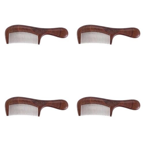 Remingtape 4X Unisex Sandelholz Kamm Frauen Männer Haus Antistatischer Feinzahn Kamm Griffe Haar Kamm von Remingtape