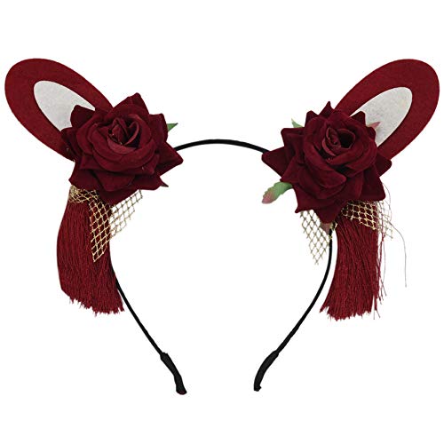 Remingtape Halloween PersöNlichkeit Mode Exotischen Stil Frauen HaarbäNder Weihnachten Haarschmuck Rose von Remingtape