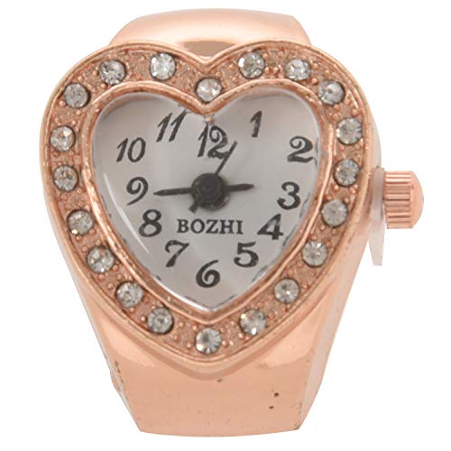 Remingtape Kupfer Ton Form Gehaeuse Elastische Band Finger Ring Uhr Fuer Frauen von Remingtape