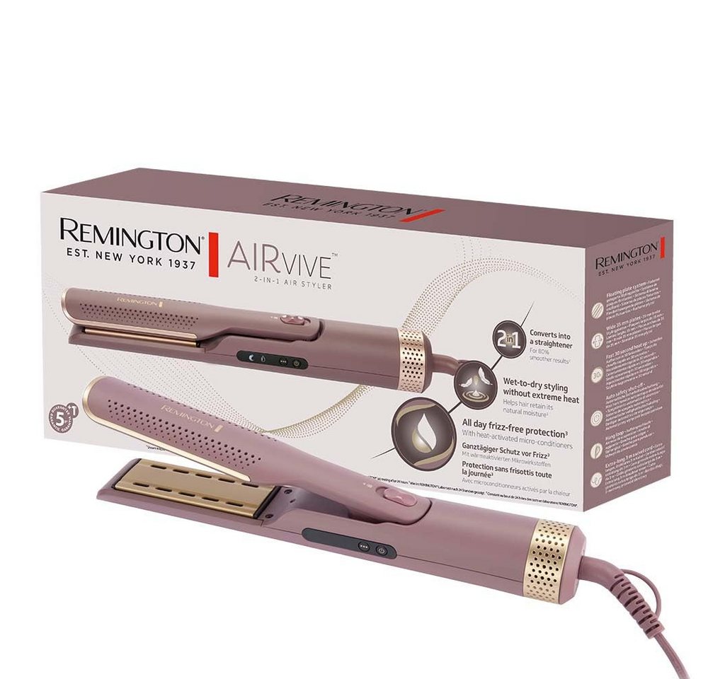 Remington Glätteisen AS 8930 AIRvive 2in1 Airstyler, Innovative 2-in-1 Airstyler mit Keramik- und Ionentechnologie von Remington