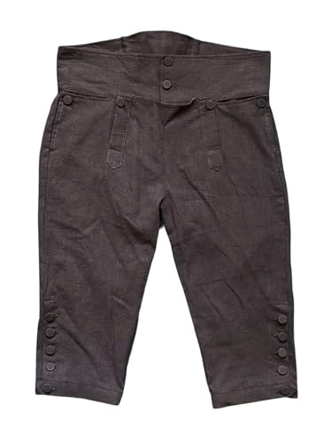 Herrenhose Kolonial-Knie-Leinenhose aus dem 18. Jahrhundert, Herbst-Stil, Braun, Groß Herrenhose Kolonial-Knie-Leinenhose aus dem 18. Jahrhundert, Herbst-Stil, Braun, Groß von Reminisce Boutique