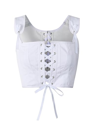 Reminisce Boutique Regency Stay Short Korsett aus reiner Baumwolle, Weiß 1, X-Large von Reminisce Boutique