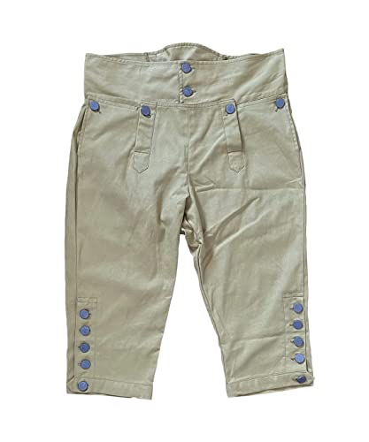 Herren Kolonial Kniehose aus dem 18. Jahrhundert, Herbst vorne, Khaki, Mittel von ReminisceBoutique