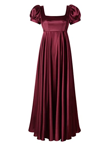 ReminisceBoutique Regency Kleider für Damen Bridgerton Kleid Jane Austen Ballkleid Empire-Taille, Burgunder, 42 von ReminisceBoutique