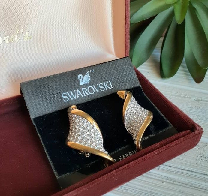 Vtg Swarovski | Schwan Logo Kristall Clip-On Ohrringe Funkelnden 1980Er Jahre Avant Garde Urlaub Nye Prom Besonderen Anlass Braut Hochzeit Vtg Swarovski | Schwan Logo Kristall Clip-On Ohrringe Funkelnden 1980Er Jahre Avant Garde Urlaub Nye Prom Besonderen Anlass Braut Hochzeit von ReminisceVintage