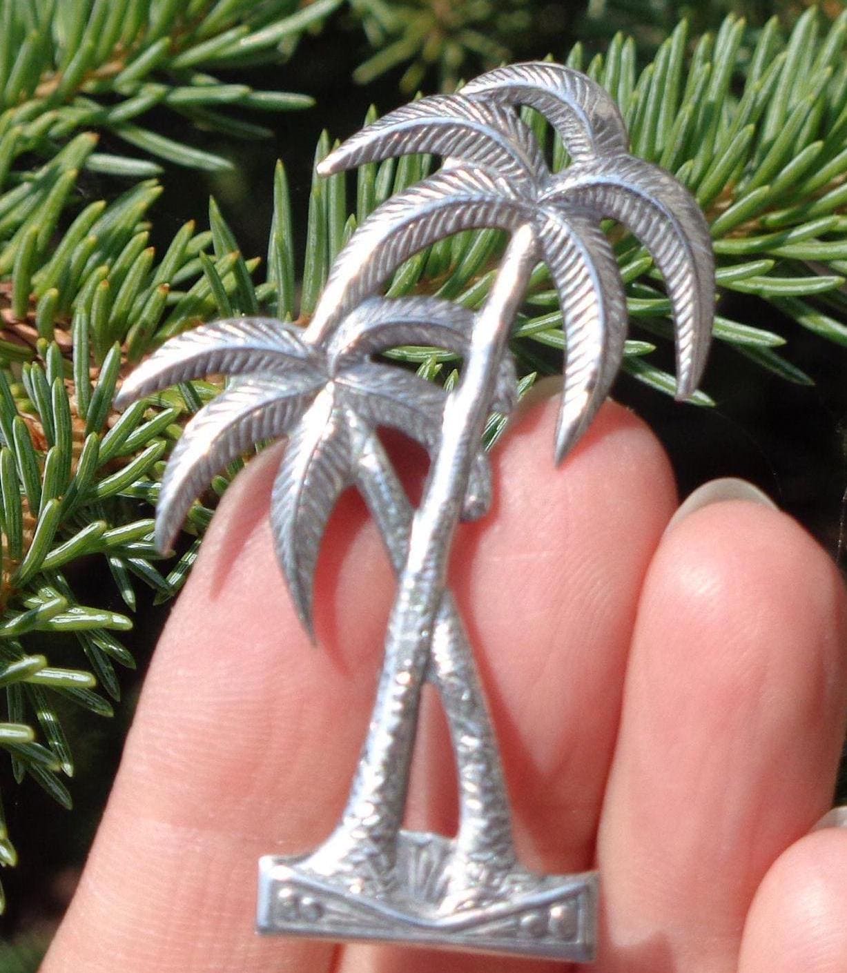 Vintage Retro Palme Brosche Pin Sterling Silber Schmuck Klein 1940Er 1950Er Jahre Mid Century Accessorie Andenken Hochzeit Party Geschenk von ReminiscingVintage