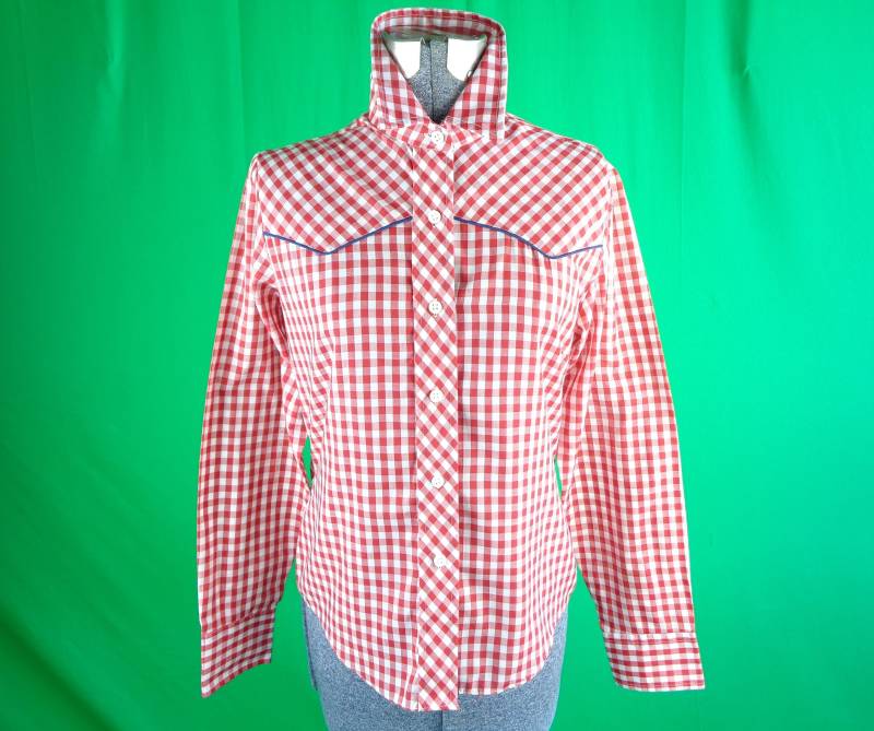 Vintage Retro Sears Bazaar Western Hemd 70Er Jahre Rot Weiß Blau Kariertes Bluse Top Geschenk von ReminiscingVintage