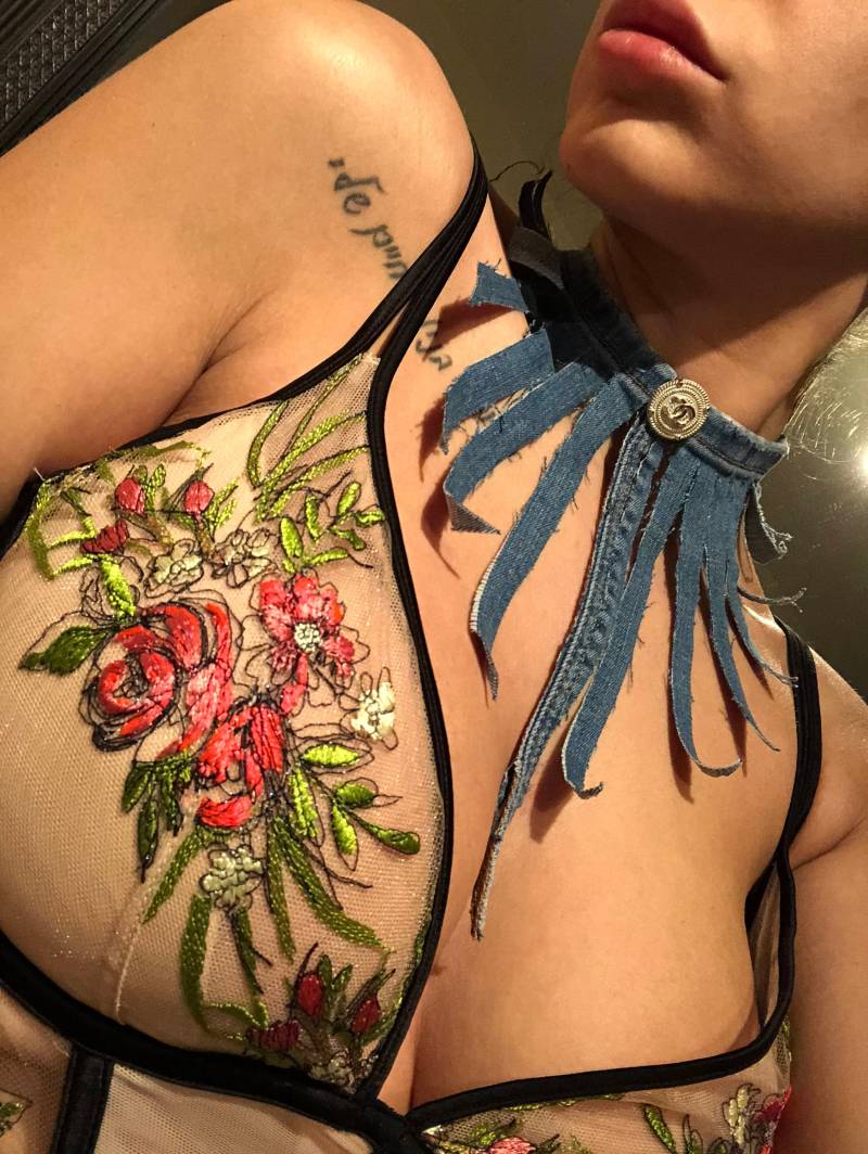 Remix Fransen Denim Halsband Halskette von RemixClothingLine