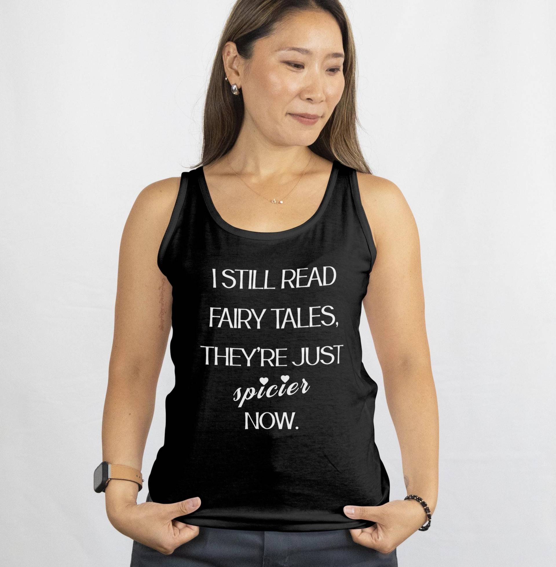 Spicy Fairy Tales Racerback Tank, Tank For Story Lovers, Bookworm Gift Readers, Book Lovers Top, Romance Reader Spicy Fairy Tales Racerback Tank, Tank For Story Lovers, Bookworm Gift Readers, Book Lovers Top, Romance Reader von RemmiWAnDesigns