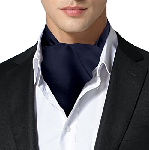 Remo Sartori – Ascot Krawattenschal für Herren, Aus Reiner Seide, Einfarbig, Made in Italy (Navy blau) von Remo Sartori