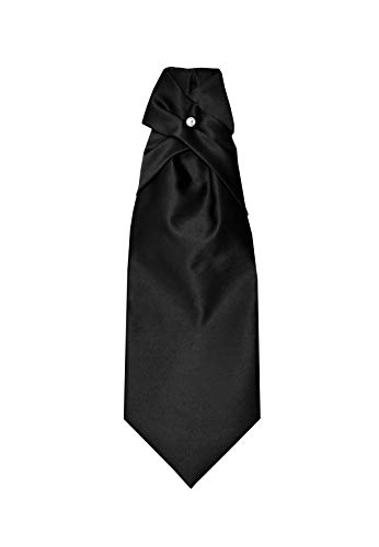 Remo Sartori – Plastron-Krawatte, Hochzeitskrawatte für Herren, aus Seidensatin, Einfarbig, Made in Italy (Schwarz) von Remo Sartori