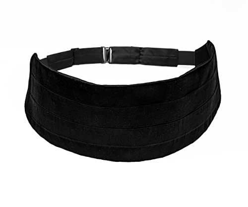 Remo Sartori - Schärpe für Smoking aus Samt, verstellbarer Verschluss, hergestellt in Italien, für Herren (blau), Schwarz , Circonferenza da 90 a 110 cm von Remo Sartori