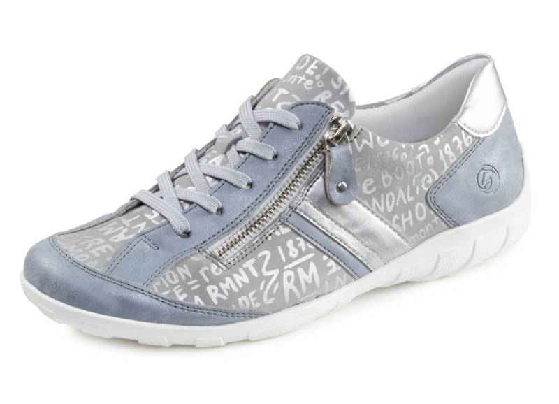 Remonte, bequeme Damen-Sneaker, Weite G, mit herausnehmbarem Fußbett, Hellblau-Silber, Größe 37 von Remonte