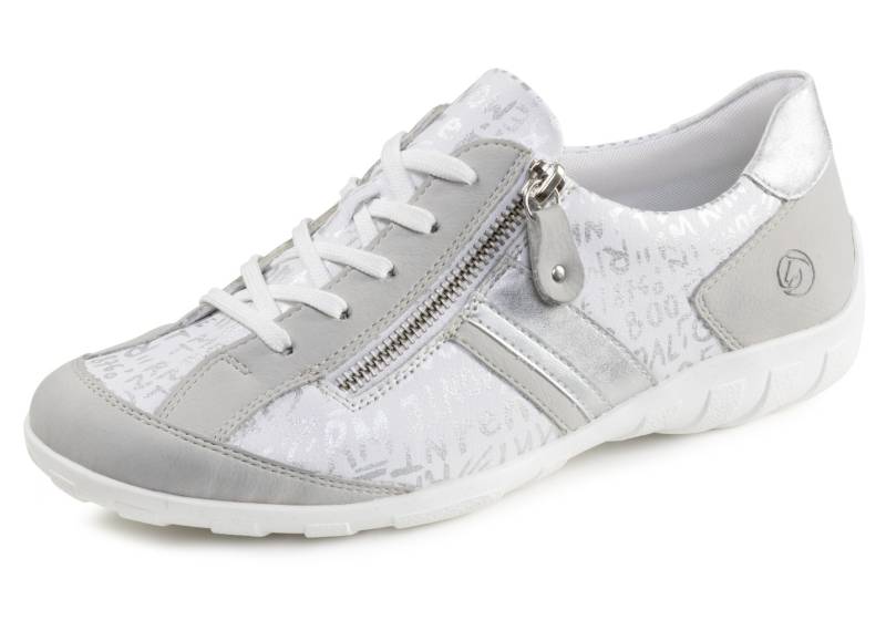 Remonte, bequeme Damen-Sneaker, Weite G, mit herausnehmbarem Fußbett, Hellgrau-Weiss, Größe 43 von Remonte