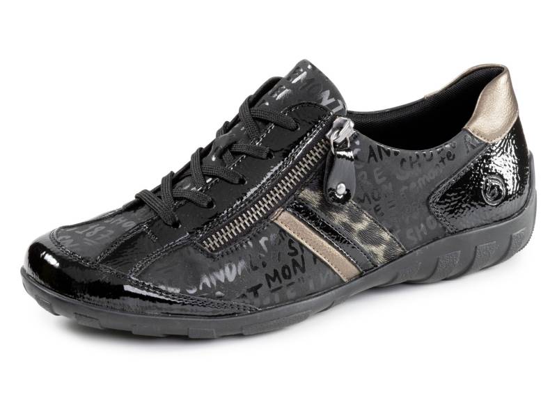 Remonte, bequeme Damen-Sneaker, Weite G, mit herausnehmbarem Fußbett, Schwarz-Bronze, Größe 38 von Remonte