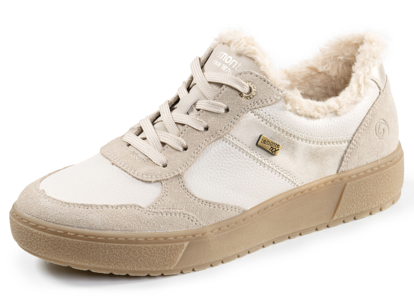 Remonte, bequeme Damen-Sneaker, Winterschuhe, Weite G, mit herausnehmbarem Fußbett, Beige, Größe 37 von Remonte