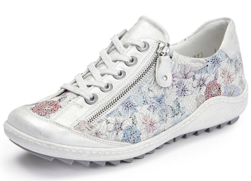 Remonte, elegante Damen-Sneaker, Weite G, mit Reißverschluss, Silber-Bunt, Größe 42 von Remonte