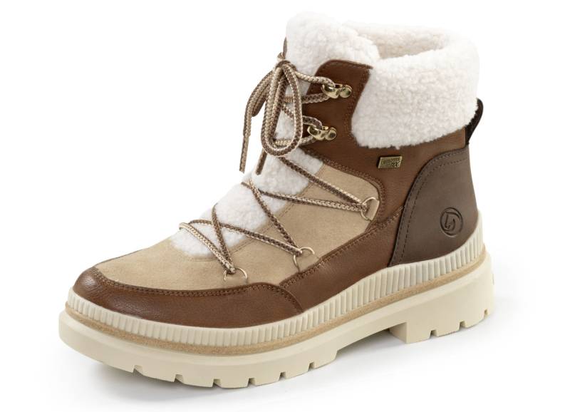 Remonte, gefütterte Damen-Boots, Winterschuhe, Weite G, mit Reißverschluss, Braun-Sand, Größe 42 von Remonte