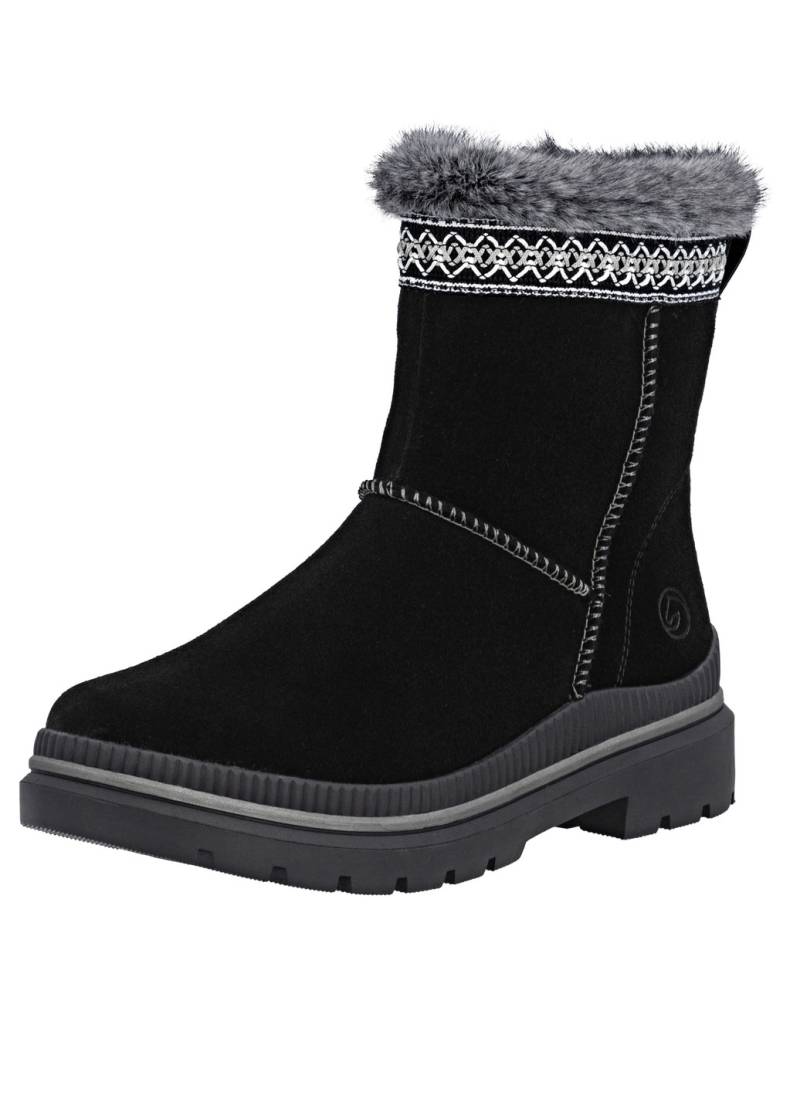 Remonte, gefütterte Damen-Stiefeletten, Winterschuhe, Weite G, mit Lammfell, Schwarz, Größe 40 von Remonte