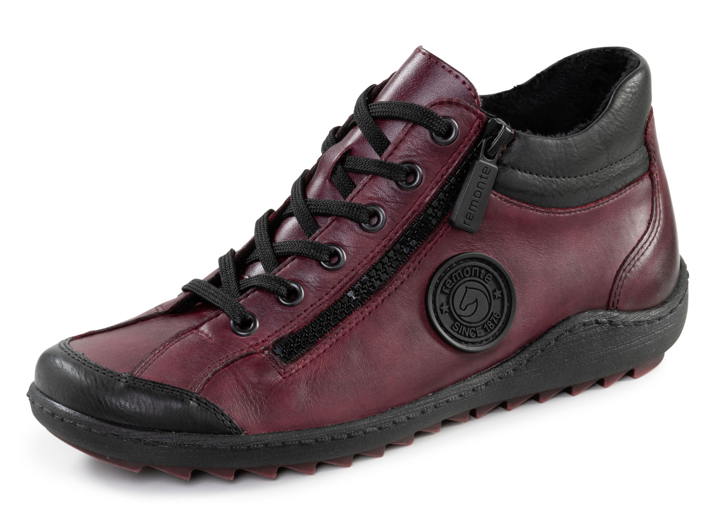 Remonte, sportliche Damen-Boots, Winterschuhe, Weite G, mit herausnehmbarem Fußbett, Bordeaux-Schwarz, Größe 40 von Remonte